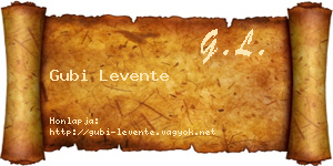 Gubi Levente névjegykártya